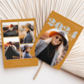 Oval Bold Modern Class of 2024 Foto Abschluss Einladung