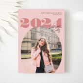 Oval Bold Modern Class of 2024 Foto Abschluss Einladung