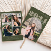 Oval Bold Modern Class of 2024 Foto Abschluss Einladung