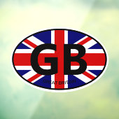 Oval British Union Jack Flaggen-Ländercode Fensteraufkleber (Blatt 3)