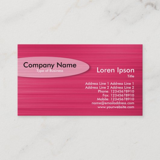 Oval - Brushed Crimson Visitenkarte (Vorderseite)