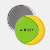 OVAL BUTTON - Federgrüne + Ihr Text & Ideen Magnet (Vorderseite/Rückseite)