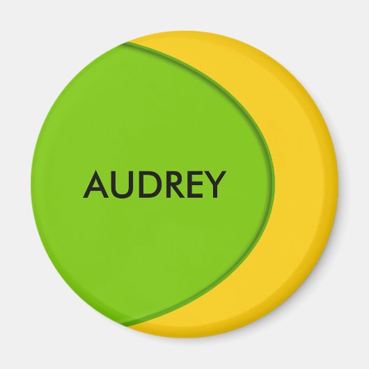 OVAL BUTTON - Federgrüne + Ihr Text & Ideen Magnet (Vorne)