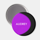 OVAL BUTTON - lila + Ihr Text und Ihre Ideen Magnet (Vorderseite/Rückseite)