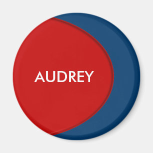 OVAL BUTTON - rot + Ihr Text und Ihre Ideen Magnet