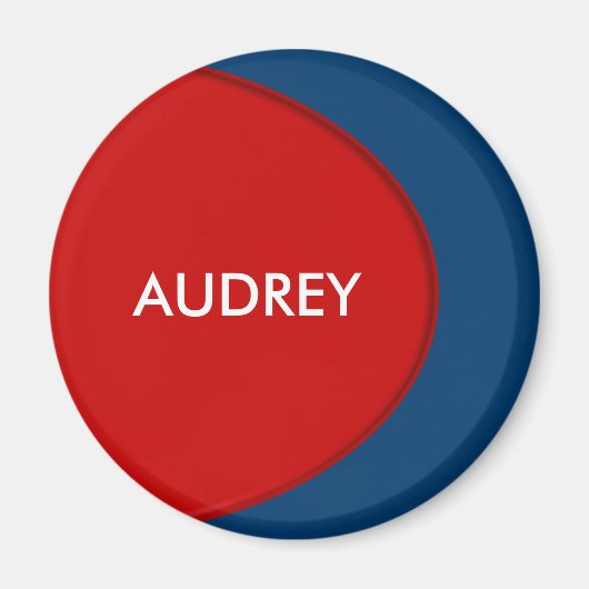 OVAL BUTTON - rot + Ihr Text und Ihre Ideen Magnet (Vorne)