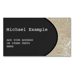OVAL BUTTON - schwarz + Ihr Text und Ihre Ideen Magnetische Visitenkarte