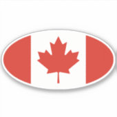 Oval Canadian Flag Aufkleber (Vorderseite)