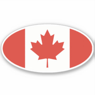 Oval Canadian Flag Aufkleber