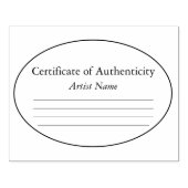 Oval Certificate of Authenticity Artwork Briefmark Gummistempel (Prägung)
