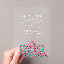 Oval Classic Mandala Wedding West Pacific Variant Acryleinladungen