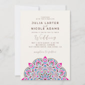 Oval Classic Mandala Wedding West Pacific Variant Einladung (Vorderseite)