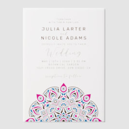 Oval Classic Mandala Wedding West Pacific Variant Pergament Einladungen