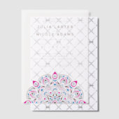 Oval Classic Mandala Wedding West Pacific Variant Pergament Einladungen (Versetzt (Einladung))