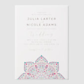 Oval Classic Mandala Wedding West Pacific Variant Pergament Einladungen (Vorderseite)