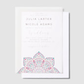 Oval Classic Mandala Wedding West Pacific Variant Pergament Einladungen (Versetzt)