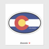 Oval Colorado-Staatsflagge Aufkleber (Blatt)