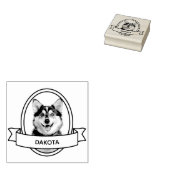 Oval Custom Pet Hund Foto und Name Ribbon Gummistempel (Stempel)