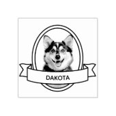Oval Custom Pet Hund Foto und Name Ribbon Gummistempel (Prägung)