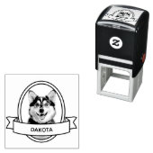 Oval Custom Pet Hund Foto und Name Ribbon Permastempel (Beispiel)