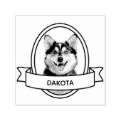 Oval Custom Pet Hund Foto und Name Ribbon Permastempel (Design)