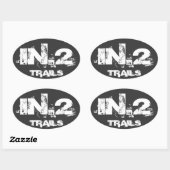 Oval Decal IN.2 TRAILS weiß auf schwarz Ovaler Aufkleber (Blatt)