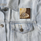 Oval Diamond Ring und White Rose Wedding Button (Beispiel)