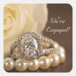 Oval Diamond Ring Verlobung Umschlag Aufkleber