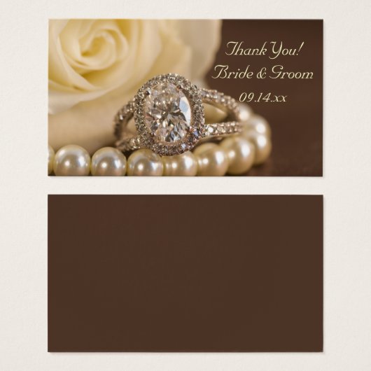 Oval Diamond Ring White Rose Gastgeschenk Hochzeit (Vorne & Hinten)