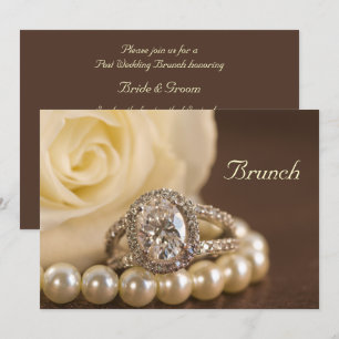 Oval Diamond Ring White Rose Post Hochzeitsfeier Einladung