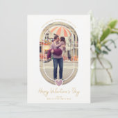 Oval Effect Purple Heart Happy Valentine's Day Save The Date (Stehend Vorderseite)