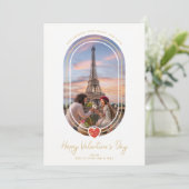 Oval Effect Red Heart Happy Valentine's Day Photo Save The Date (Stehend Vorderseite)