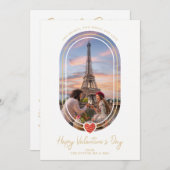 Oval Effect Red Heart Happy Valentine's Day Photo Save The Date (Vorne/Hinten)