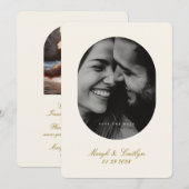 Oval Elegante Hochzeits-Foto-Kalligrafie Save The Date (Vorne/Hinten)