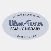 Oval Family Library Buchzeichen Collection Ovaler Aufkleber (Vorderseite)