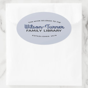 Oval Family Library Buchzeichen Collection Ovaler Aufkleber
