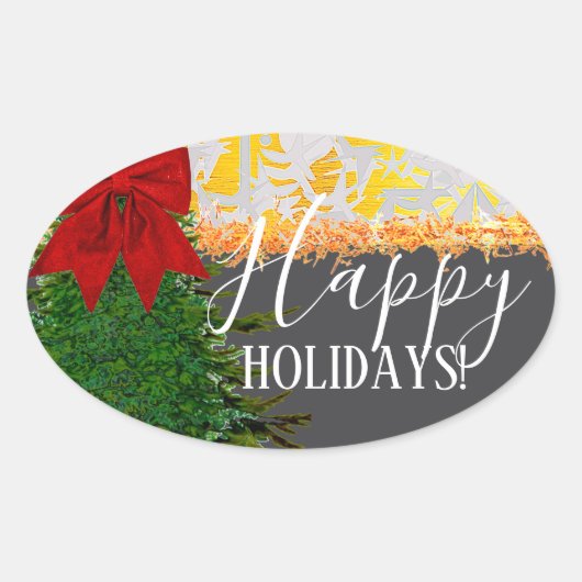OVAL FESTIVE HOLIDAY Sticker (Vorderseite)