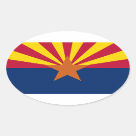 Oval Flag-Aufkleber für Arizona Ovaler Aufkleber