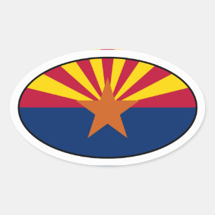 Oval Flag-Aufkleber für Arizona Ovaler Aufkleber