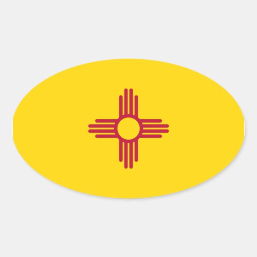 Oval-Flag-Aufkleber für New Mexico Ovaler Aufkleber (Vorderseite)