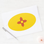 Oval-Flag-Aufkleber für New Mexico Ovaler Aufkleber (Umschlag)