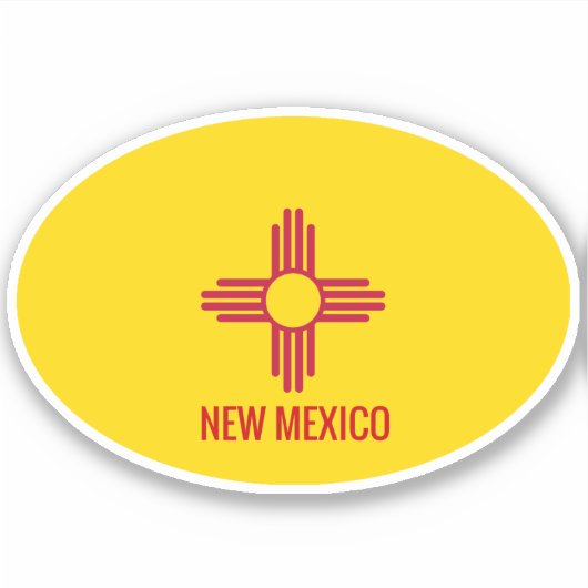 Oval Flag New Mexico Aufkleber (Vorderseite)