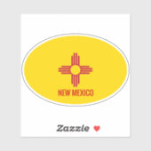 Oval Flag New Mexico Aufkleber (Blatt)