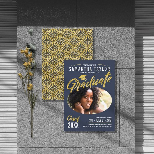 Oval Foto Abschluss Gold Arches ID896 Einladung