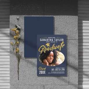 Oval-Foto-Abschluss-Goldfolie ID896 Folieneinladung