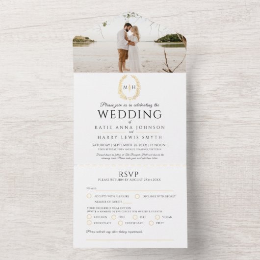 Oval-Foto All In One Einladung (Innen Boden)