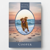 Oval Foto Beach Dog Memorial Keepake Fotoplatte (Vorderseite)