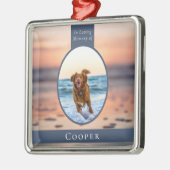 Oval Foto Beach Dog Memorial Keepake Ornament Aus Metall (Links)