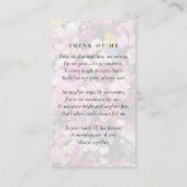 Oval Foto-Gedenkkarte Telefonnummerkarte (Rückseite)