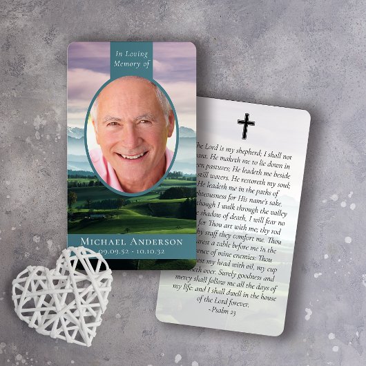 Oval Foto Golfer's Memorial Prayer Card Telefonnummerkarte